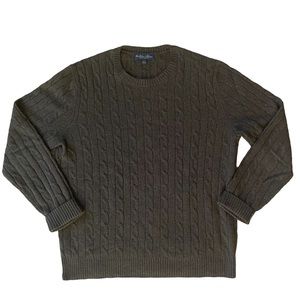 Brooks Brothers English Lambswool Cable Crewneck Sweater